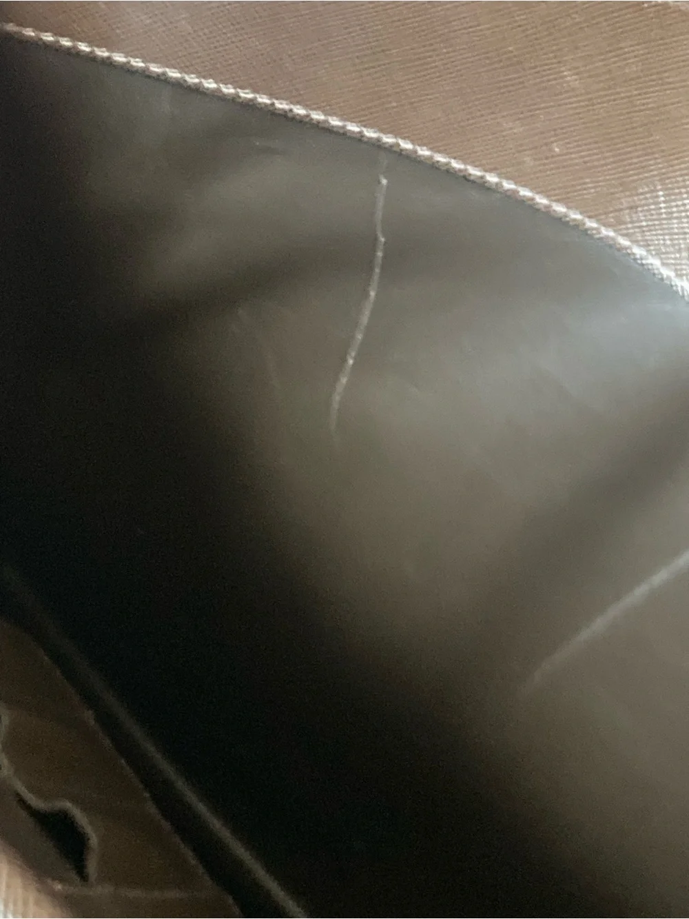 Prada Brown Saffiano Leather Briefcase with Gold Hardware